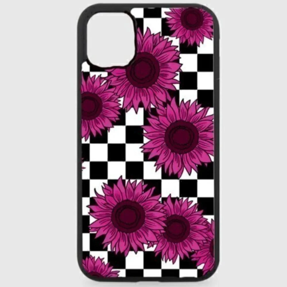 Pink Sunflower Checkered Phone Case